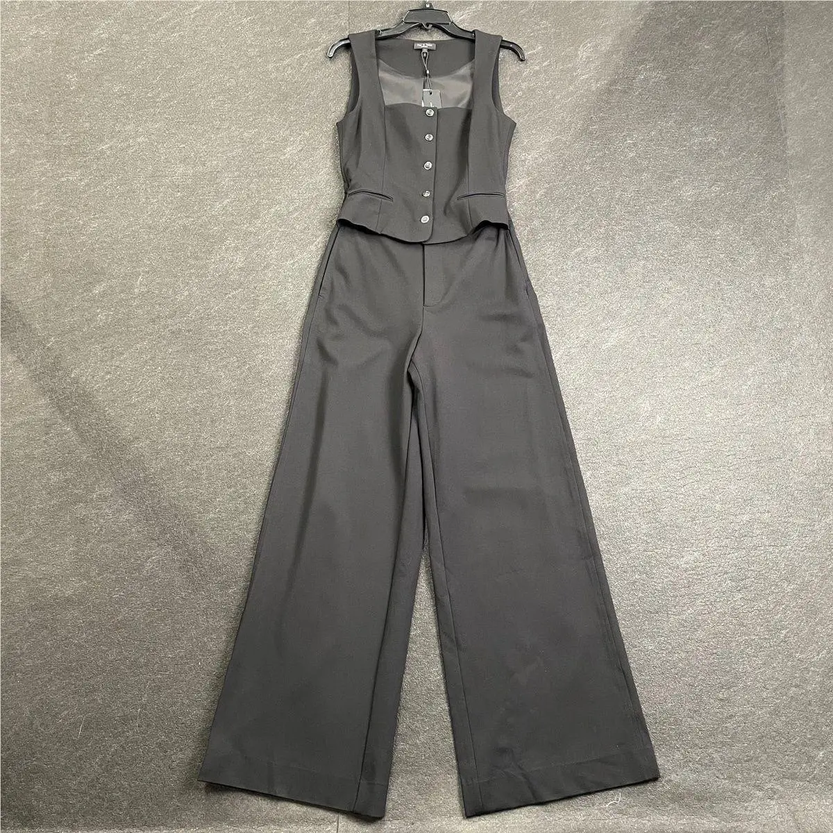 Rag Bone Marianne Ponte Jumpsuit Women`s Size 4 Black