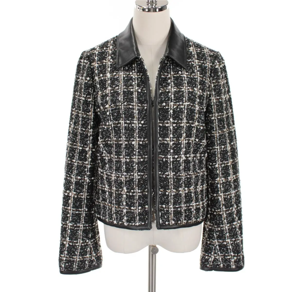 Rag Bone Eloise Tweed Blazer Size 8 in Black/white/tan Plaid