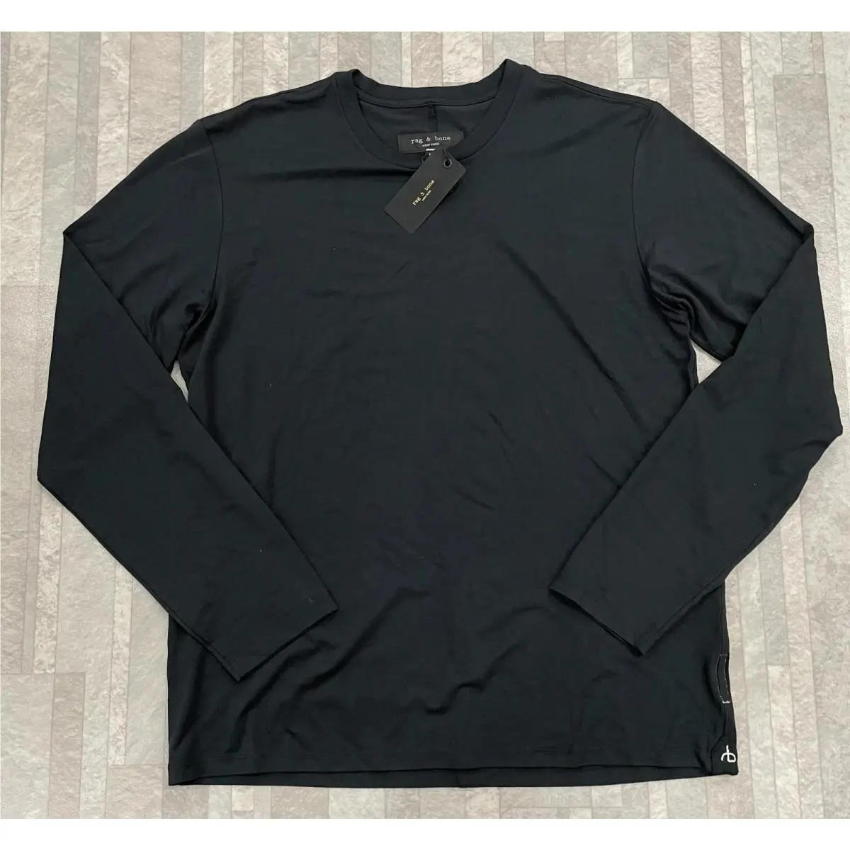 Rag Bone Men`s Tech Jersey Long Sleeve In Black Size: Small