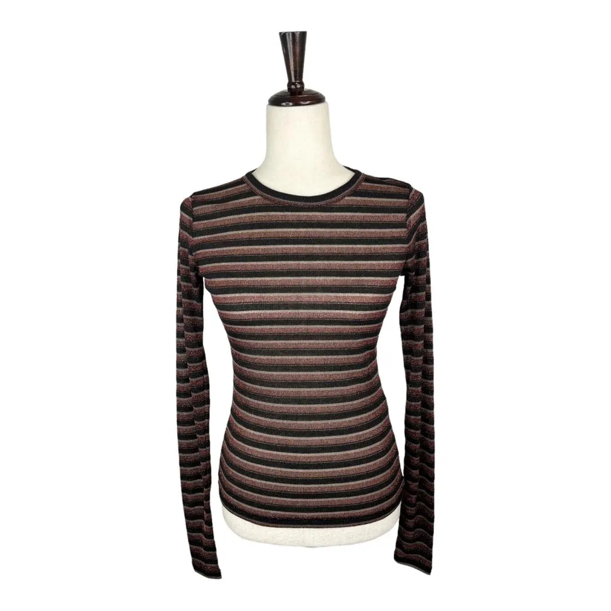Rag Bone Womens Semi Sheer Striped Long Sleeve Top Size S