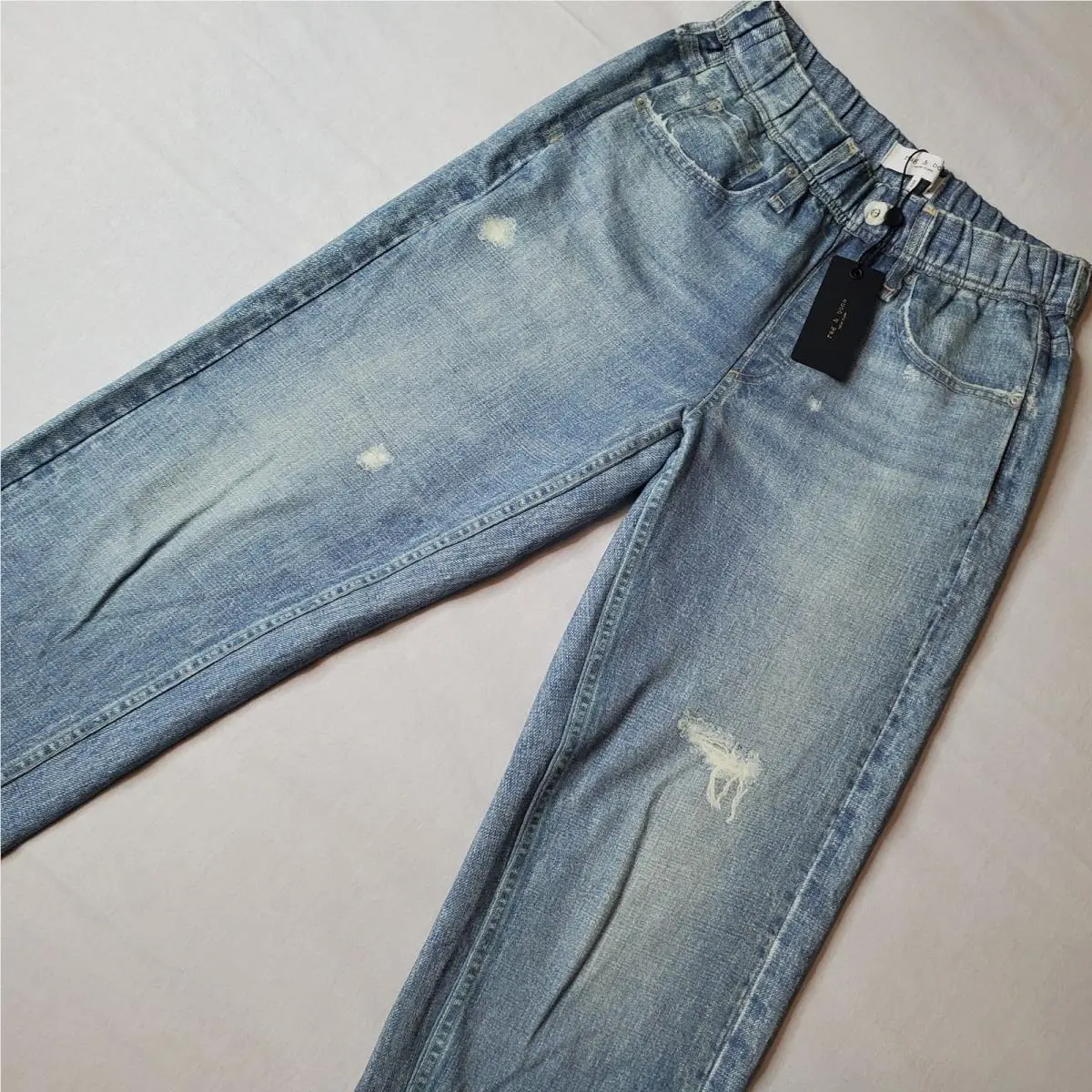 Rag and Bone Womens Size XS Miramar Cotton Terry Jogger Jean Glass Hill Blue