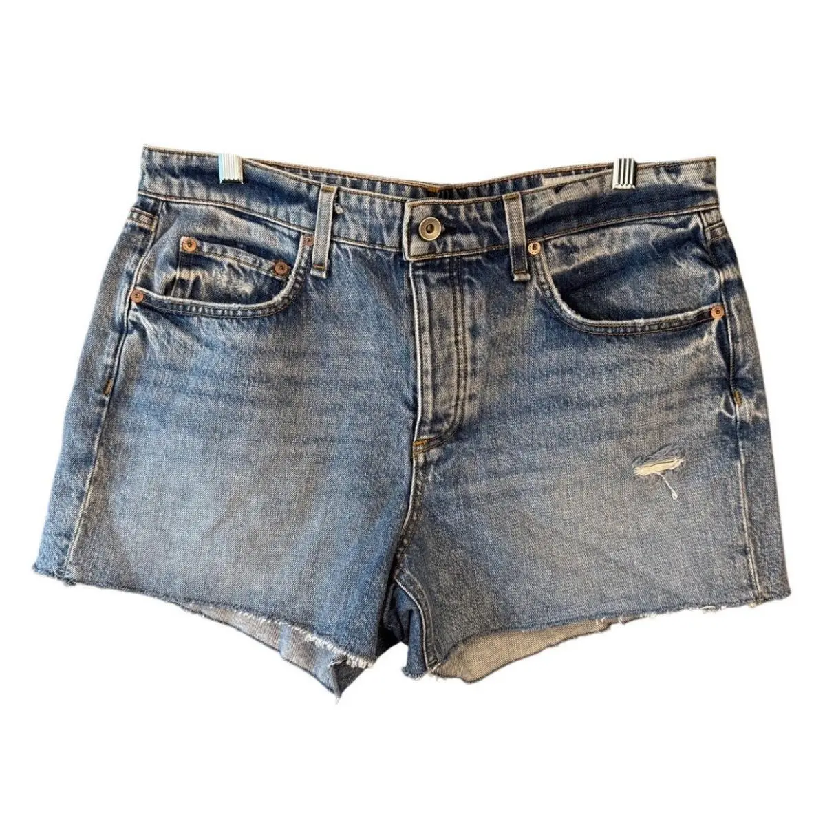Rag Bone Dre Denim Shorts 31 Low Rise Cutoff Distressed Button Fly