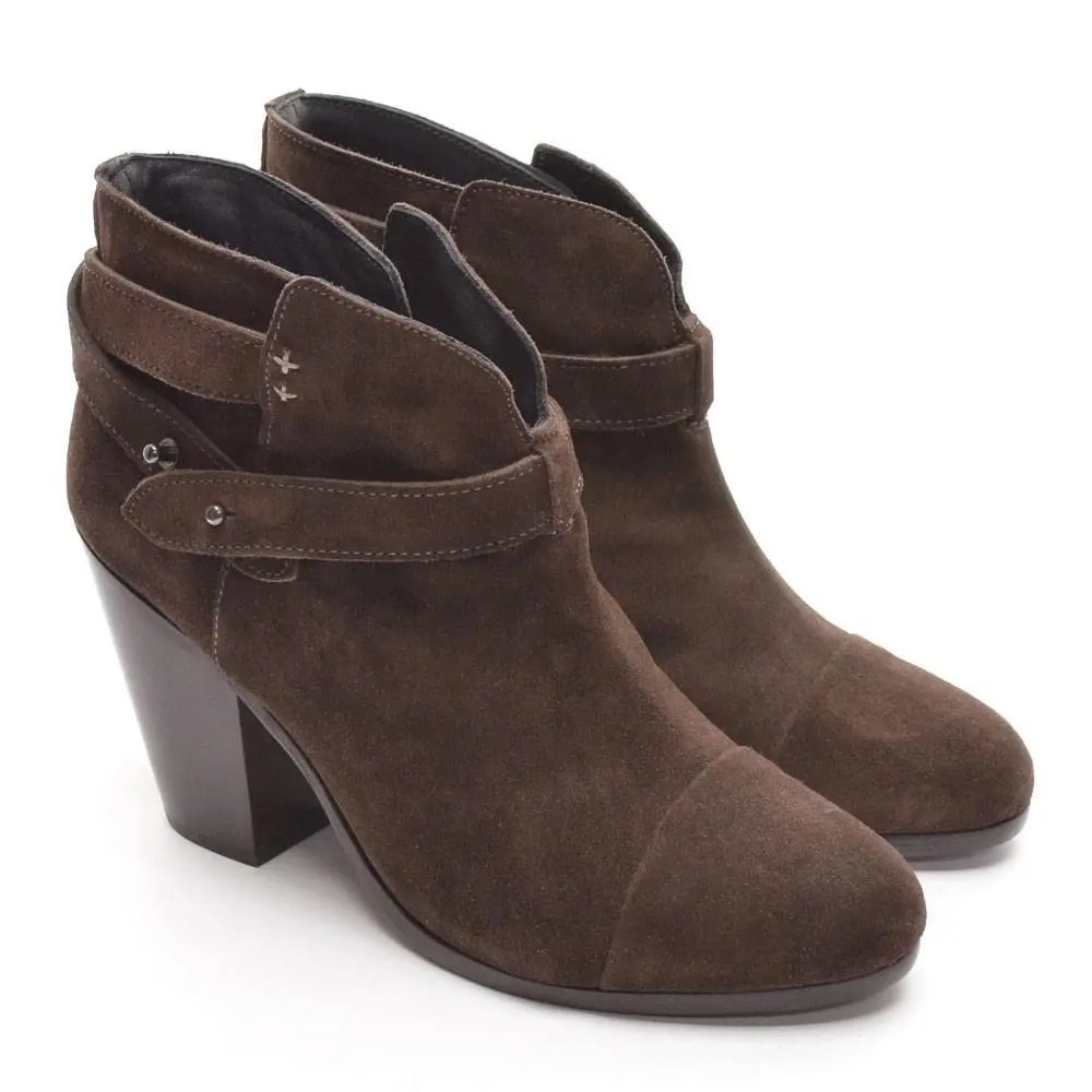 Ladies Rag Bone Harrow Heel Booties 39 / 8.5 Brown Suede Boots - Brown