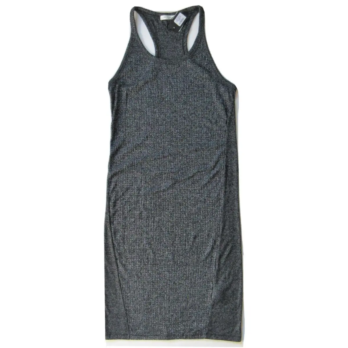 Rag Bone Clara in Black Heather Torqued Waffle Knit Racerback Tank Dress L by Rag & Bone