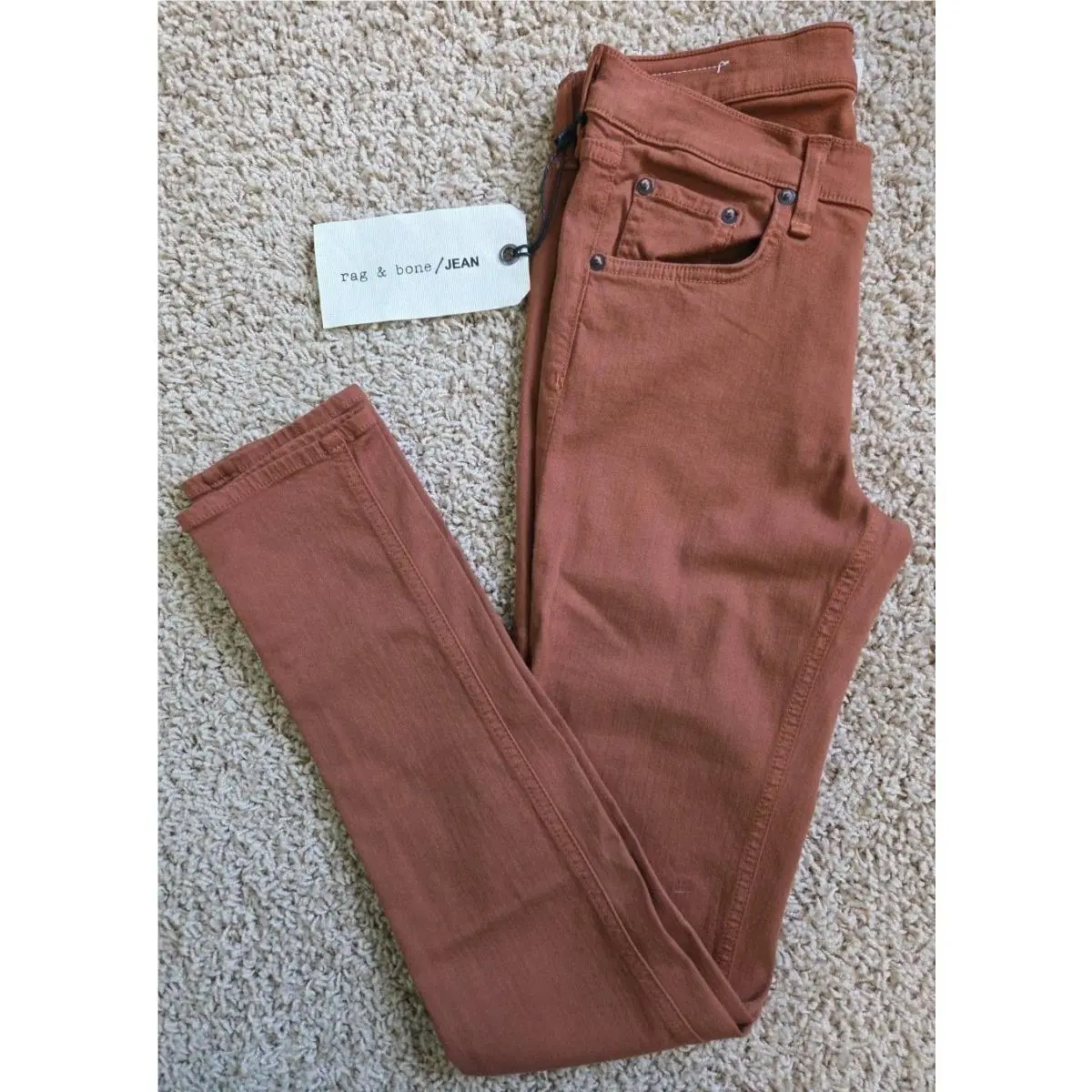 Rag Bone Size 27 The Skinny Mid-rise Jeans in Wine Rust