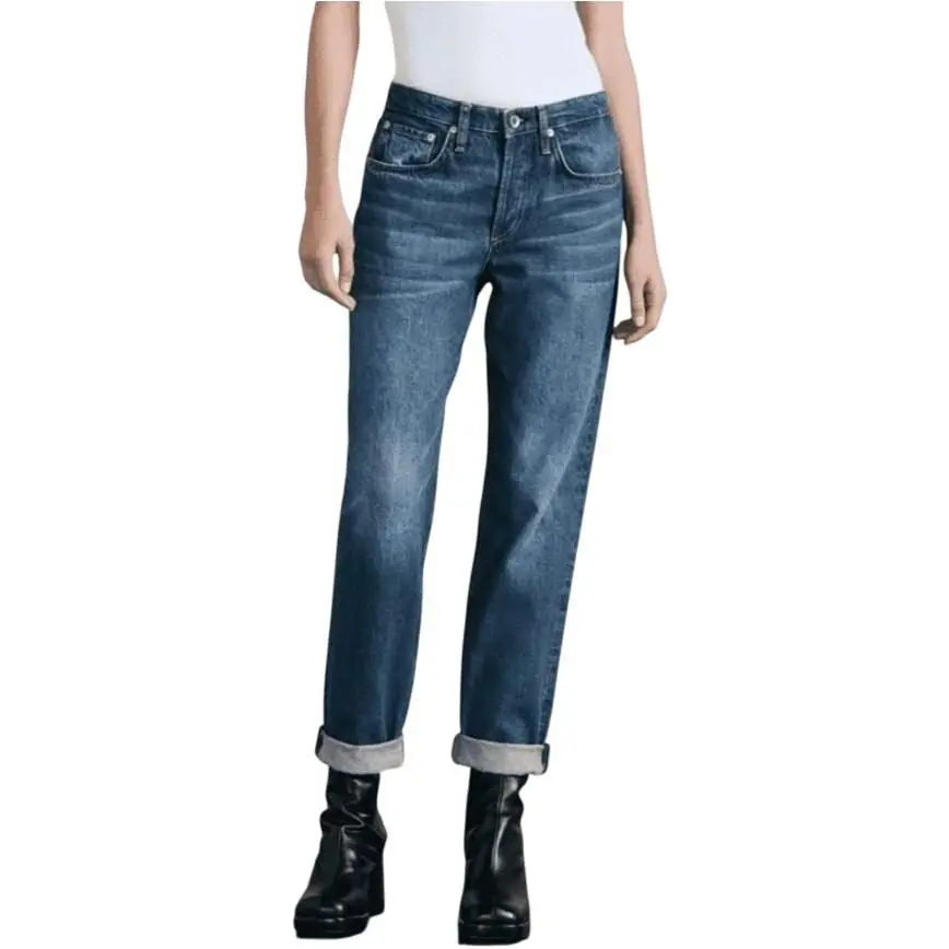 Rag Bone Rosa Mid Rise Boyfriend Jeans Tapered Streetwear 90s Baggy Y2K Sz 23