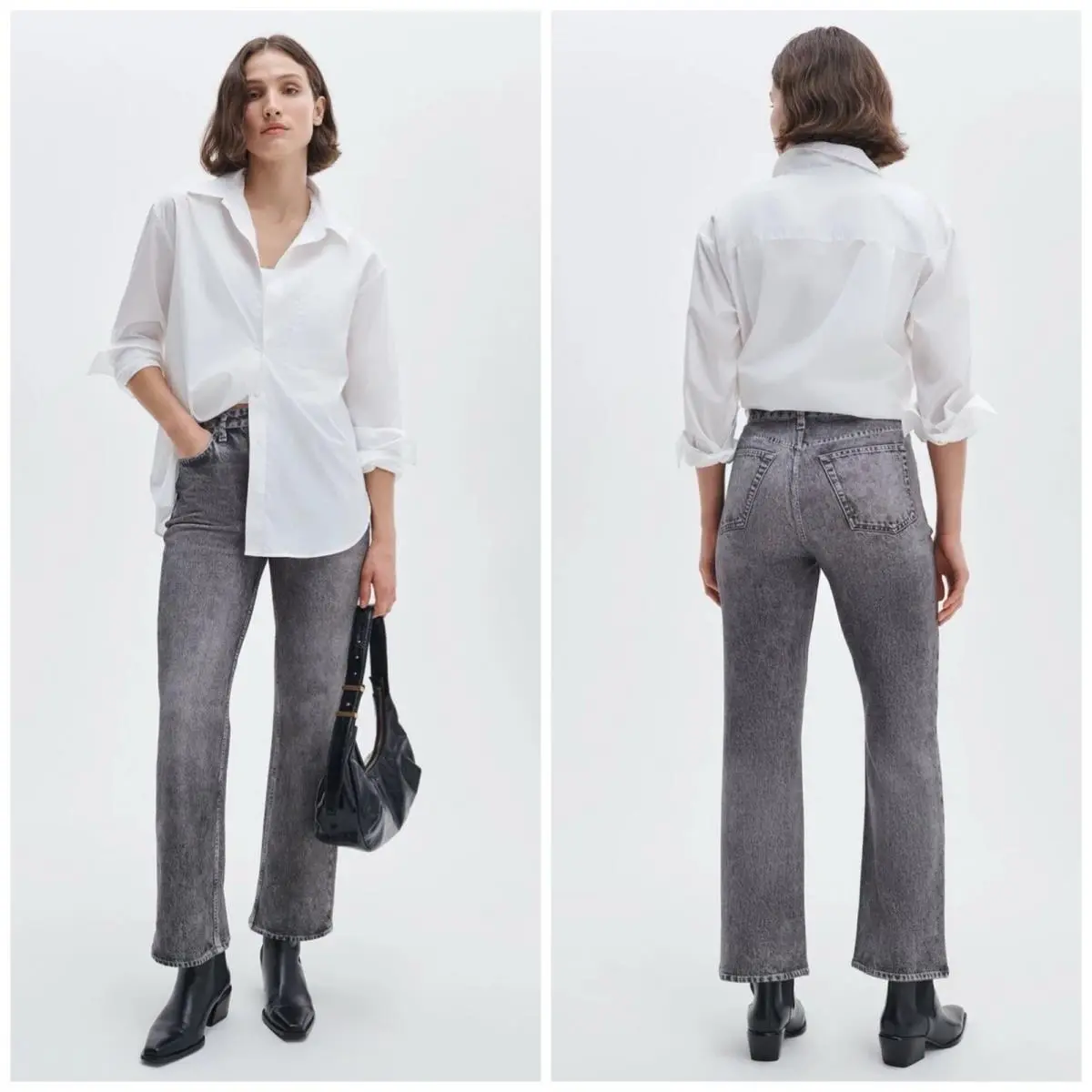 Rag Bone Miramar Shea High Rise Relaxed Straight In Raven Size: 28