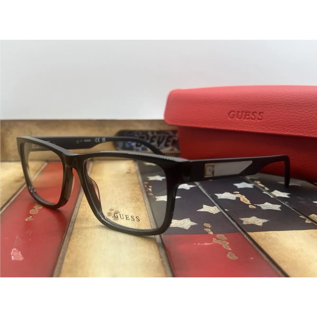 Guess GU50018/V 001 Black Eyeglasses 54MM Frame Option To Add RX