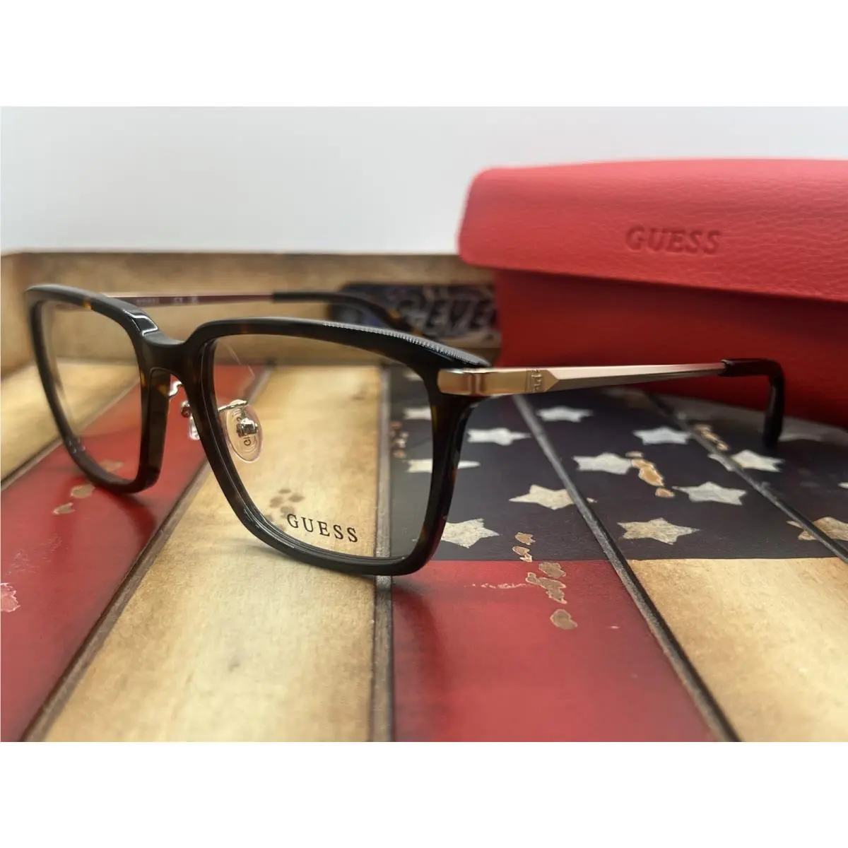 Guess GU50206-D/V 55mm Tortoise Eyeglasses Option To Add RX