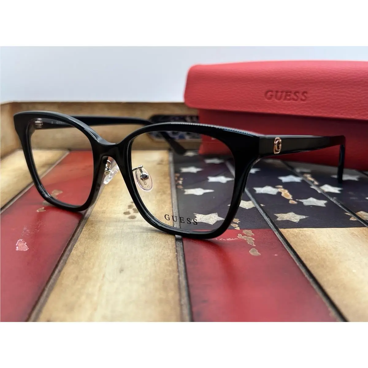 Guess GU50153-D/V 001 Black 53mm Eyeglasses Option To Add RX