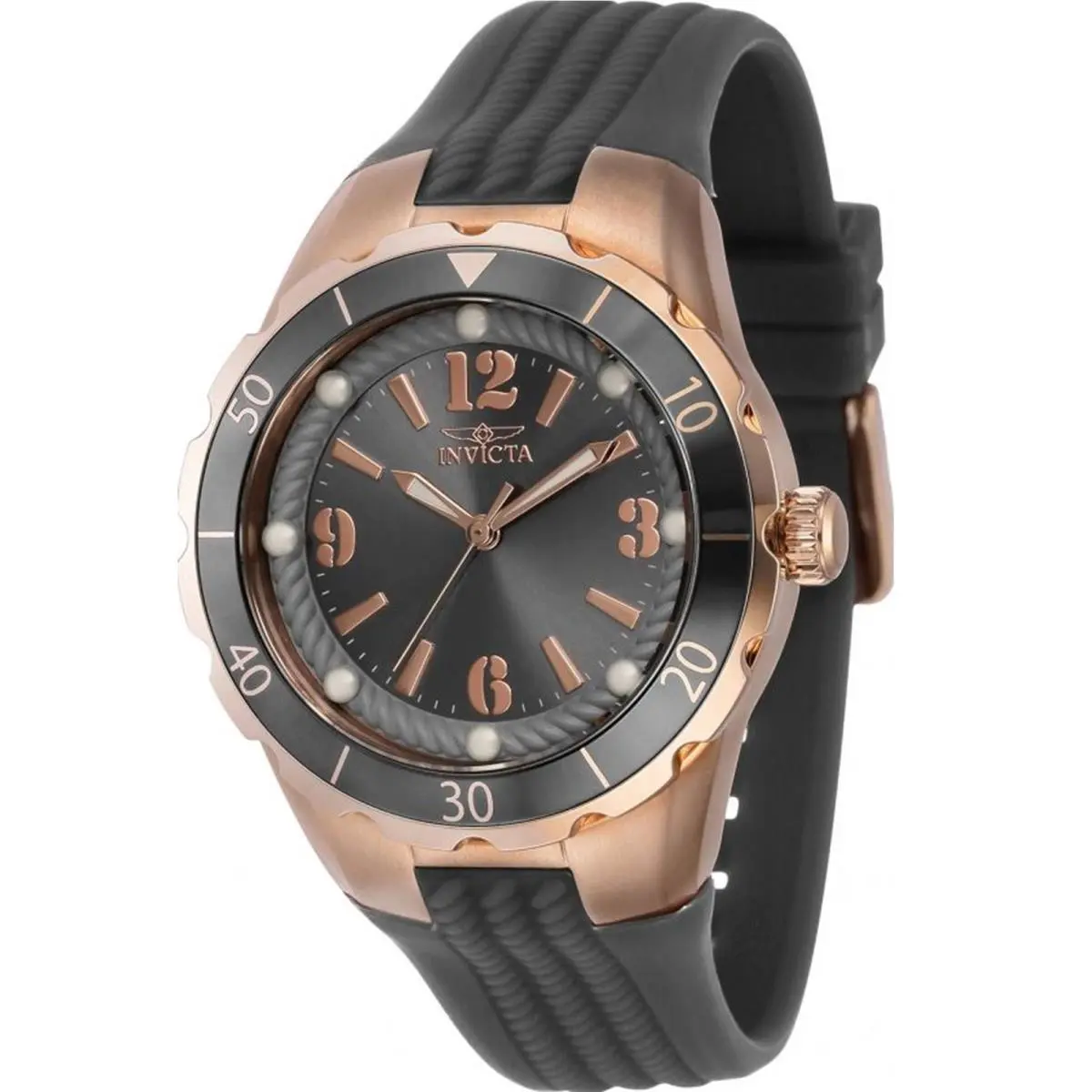 Invicta Women`s 40310 Angel Quartz 3 Hand Charcoal Dial Watch