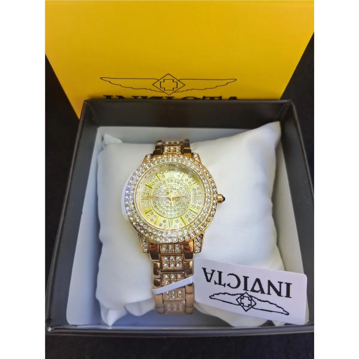 Women’s Invicta Wildflower Gold with Rhinestones 32mm 69424 Bling Mothers Day