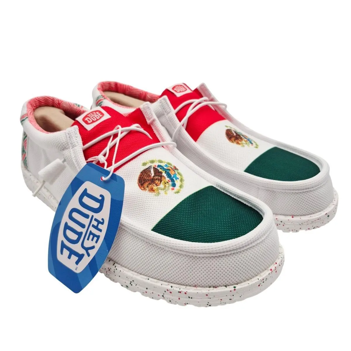 Crocs Hey Dude Wally Break Mexico Flag Men`s Size 11 Slip On Shoes Loafers