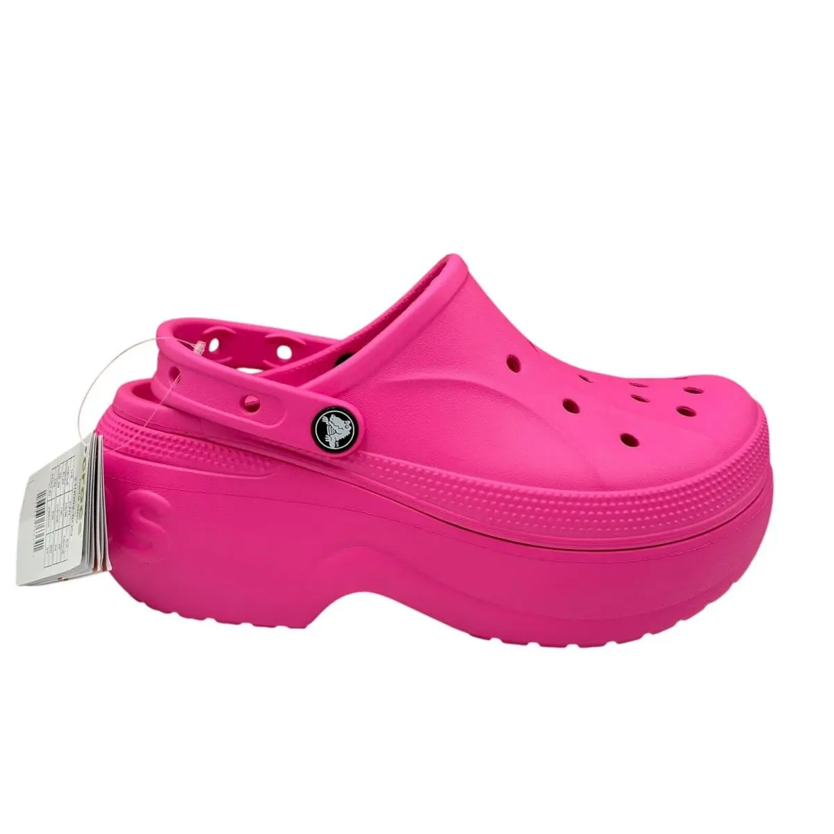 Crocs Women`s Mega Wedge Platform Clog Size 9 Electric Pink Slip-on Style