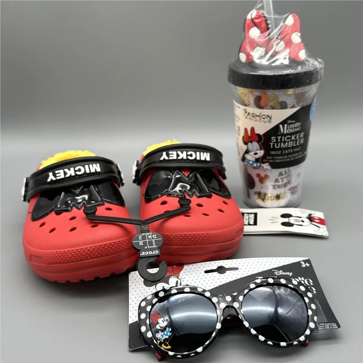 Crocs Classics Lined Disney Mickey Mouse Clog Minnie Sticker Tumbler Glasses
