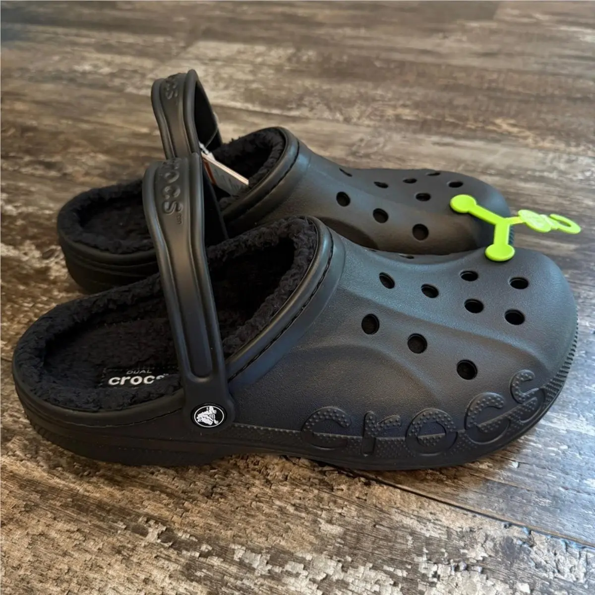 Crocs Baya Lined Clog Relaxed Fit Fleece Cozy Camp Hike Black Womens Size 8