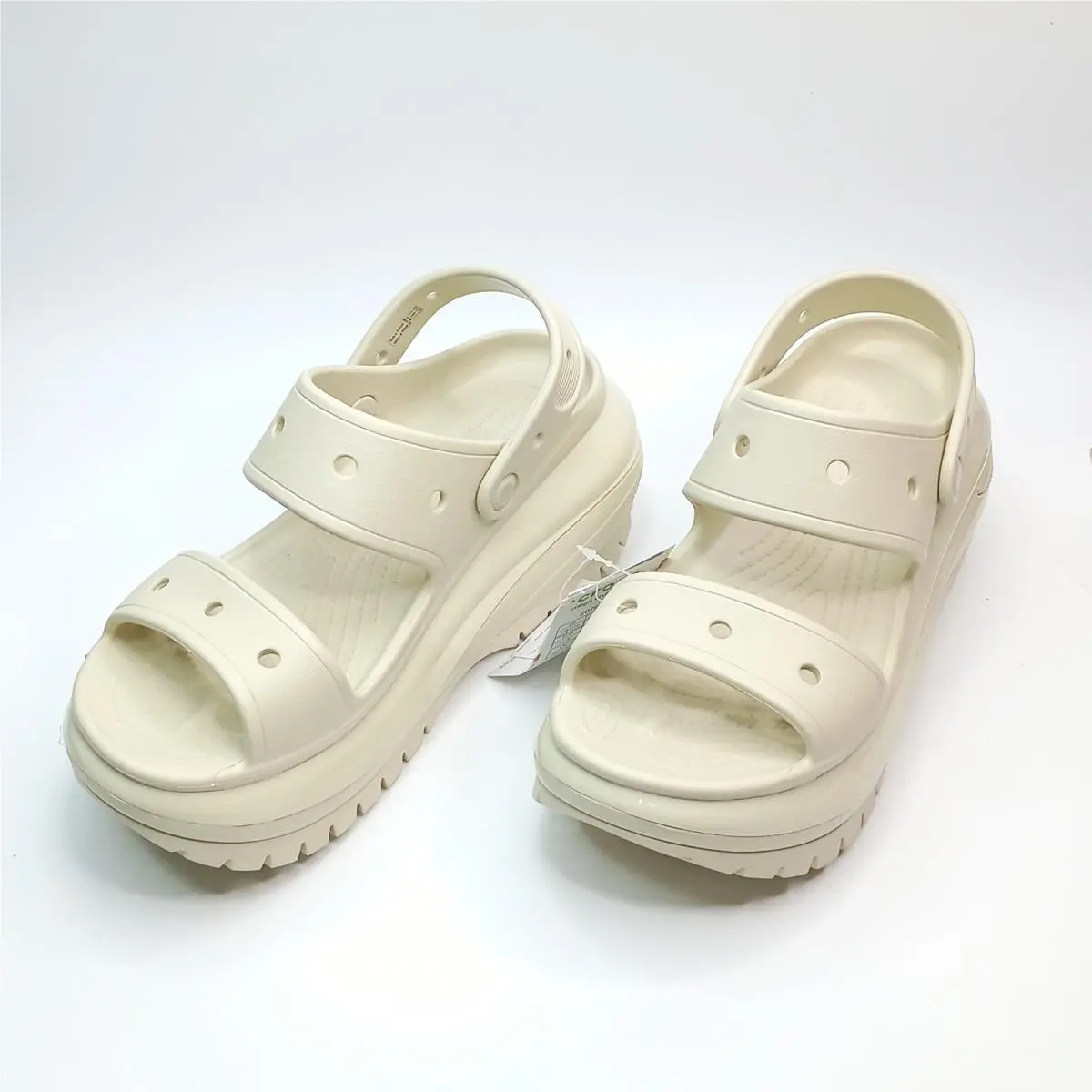 Crocs Mega Crush Sandal Women Size 10 Bone Platform 207989-2Y2