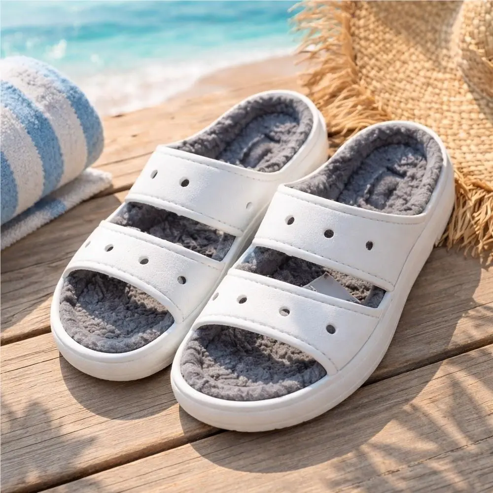 Crocs Classic Cozzzy Slide Sandal Ivory Mens 10 - Womens 12 Comfort Beach Summer