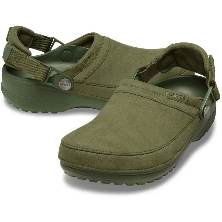 Crocs Classic Crafted Vegan Suede Clog Army Green US SZ 9m / 11w