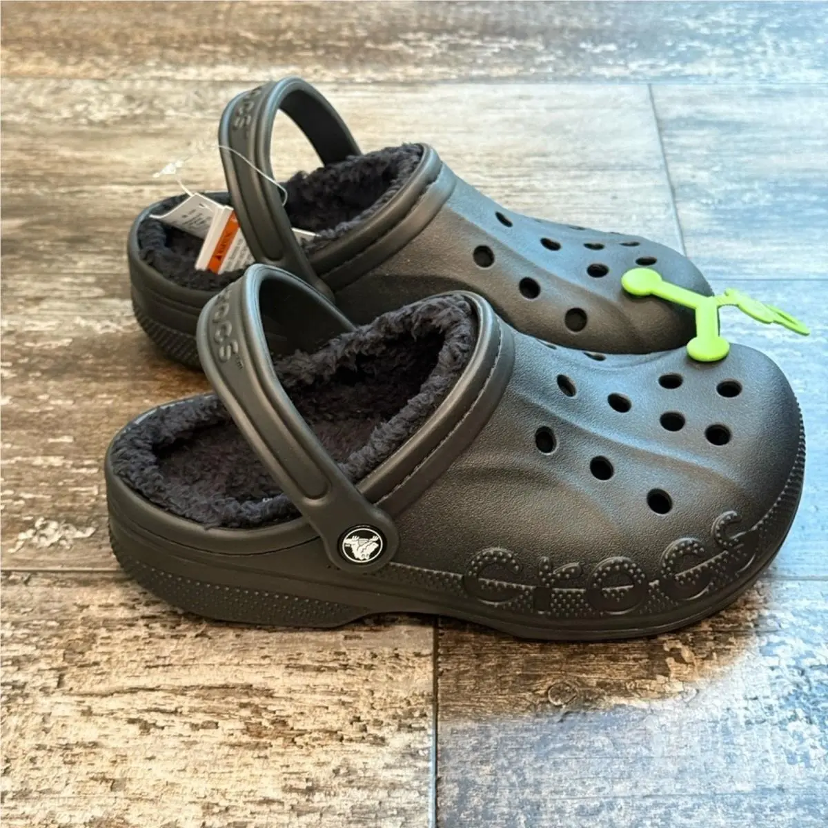 Crocs Baya Lined Clog Relaxed Fit Fleece Cozy Hike Camp Black Womens Size 7