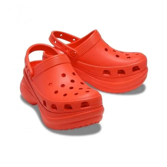 Crocs Classic Bae Clog Orange Platform Sandals Womens 8 Summer