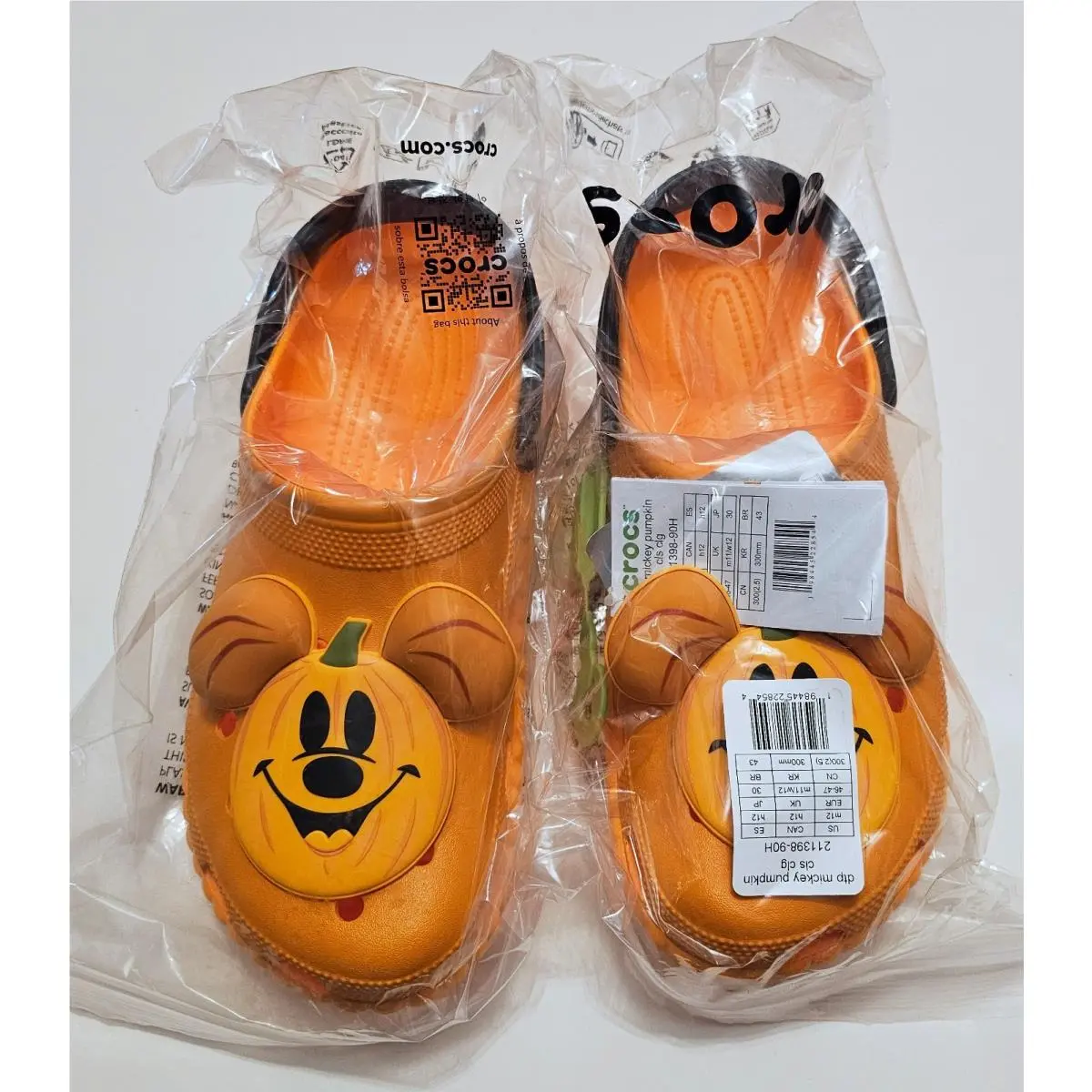 2025 Men 12 Disney Parks Mickey Mouse Halloween Crocs Clogs Pumpkin Orange