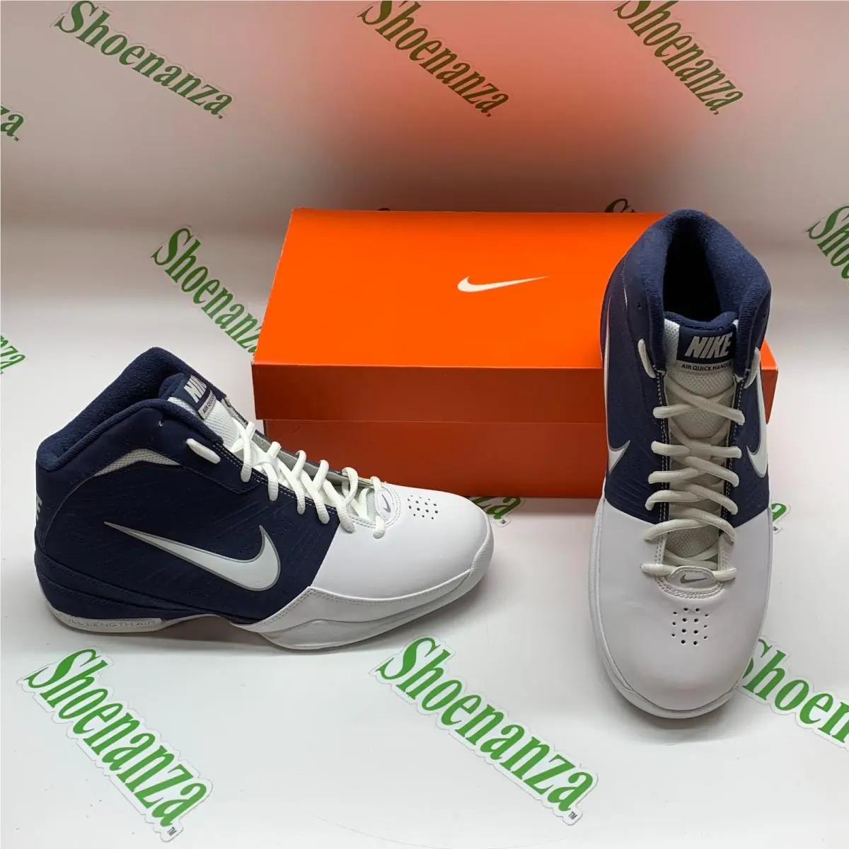 Nike Air Quick Handle 472633 401 Blue White Basketball Sneakers Shoes Mens 9