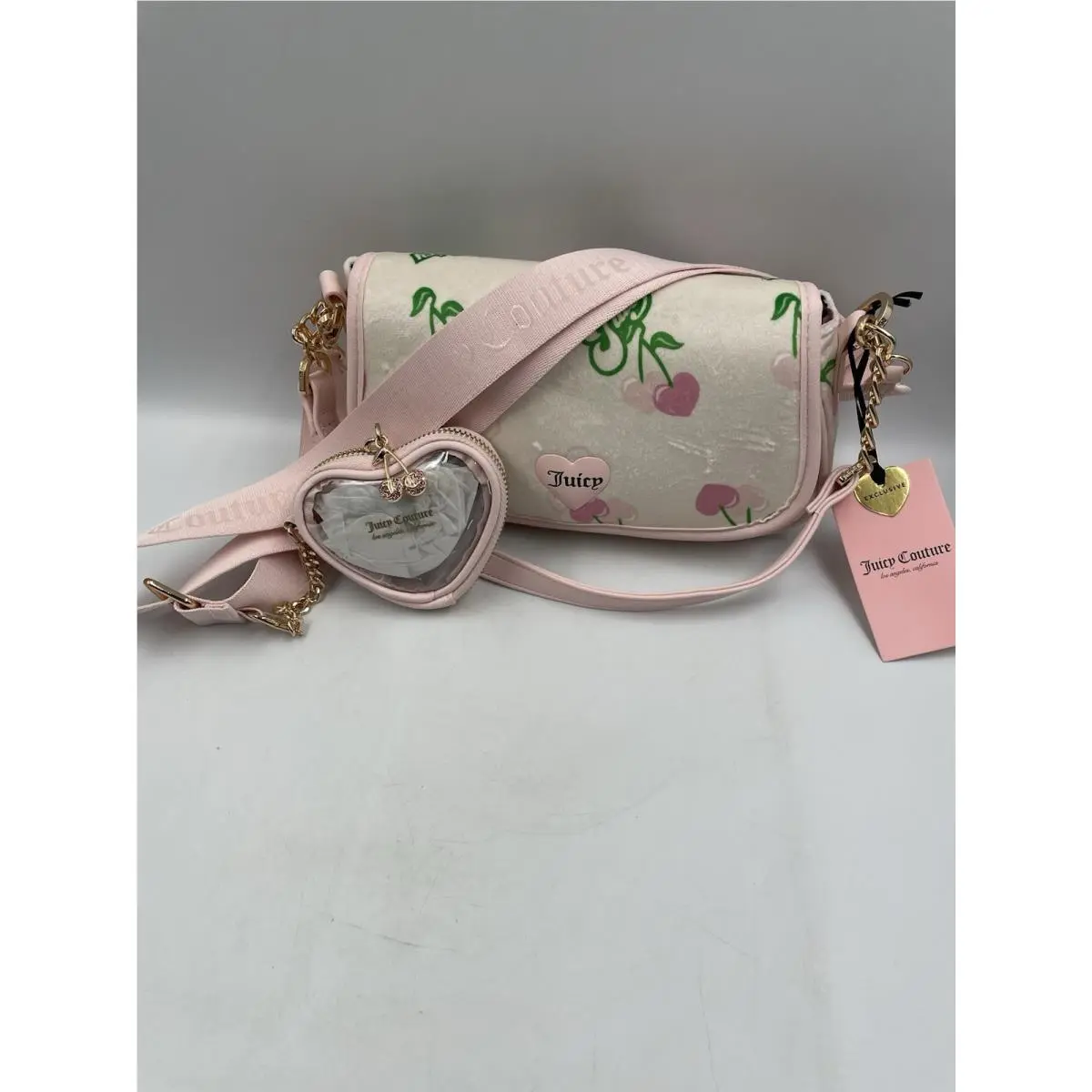 Juicy Couture Retro Juicy Cherry Shoulder Bag In Retro Cream Rare Viral