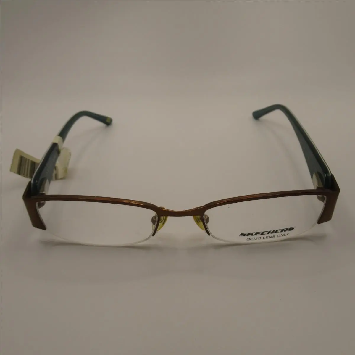 Skechers SK 2068 Sbrn Eyeglass Frames Brown/teal Rectangular 50-18-135 Flower