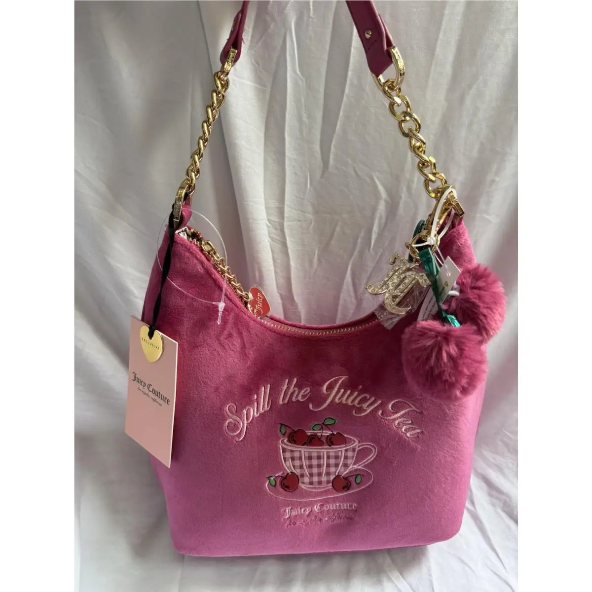 Juicy Couture Sweet Tea Party Shoulder Bag Cherry Bag “spill The Juicy Tea”