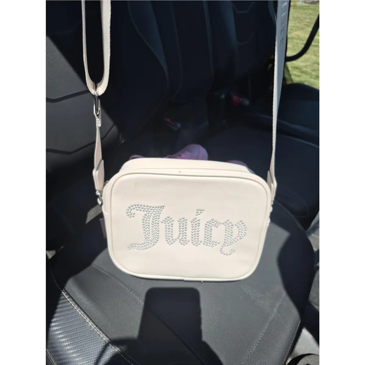Juicy Couture Crystal Leather Obsession Camera Crossbody Studded Logo
