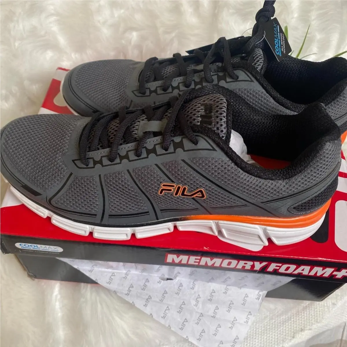 Fila Men`s Athletic Sneakers with Memory Foam Size 10.5