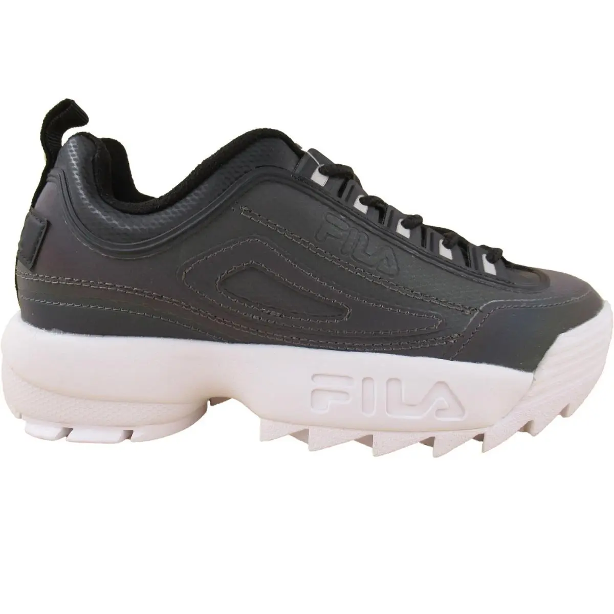 Fila Women`s Disruptor II Phase Shift Black White Casual Shoes Sz 5