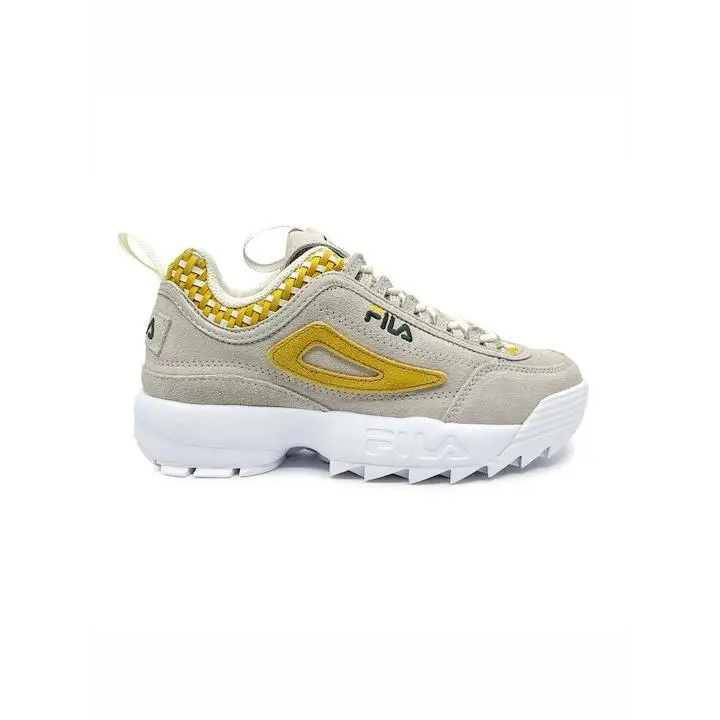 Fila Women`s Disruptor II Woven Sneaker Gardenia/banana/thyme - 5XM01548-137 Ga