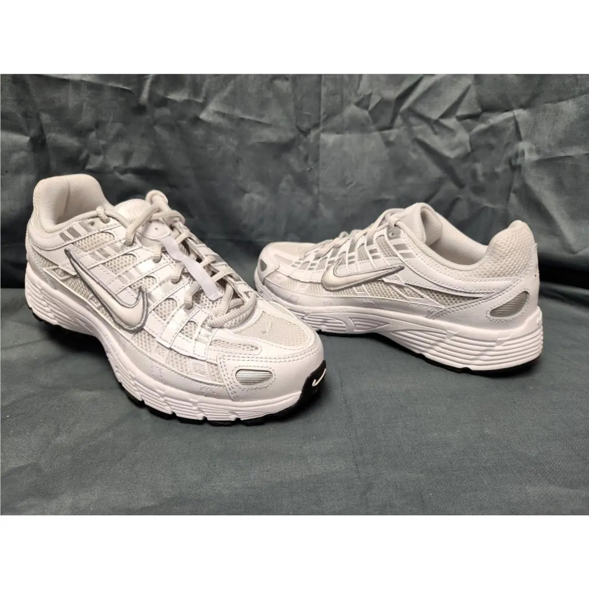 Nike Boys P-6000 GS Sneakers Mesh Platinum Tint White Size 4.5