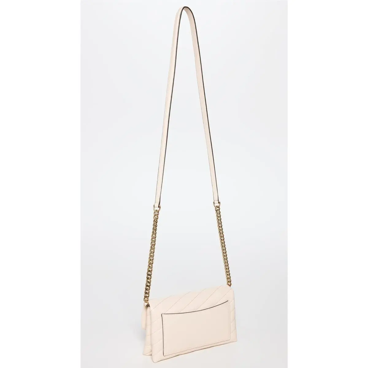 Tory Burch Women`s Kira Chevron Chain Wallet Pink with Gold Accent One Size