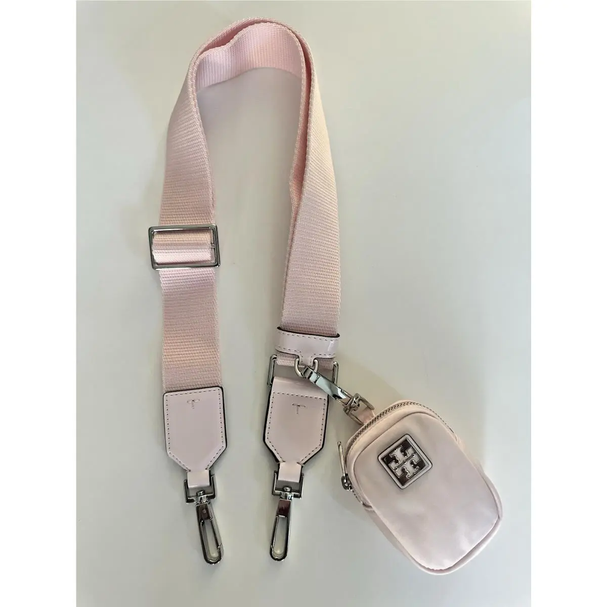 Tory Burch Virginia Pale Pink Replacement Shoulder Strap Zipper Pouch Clip