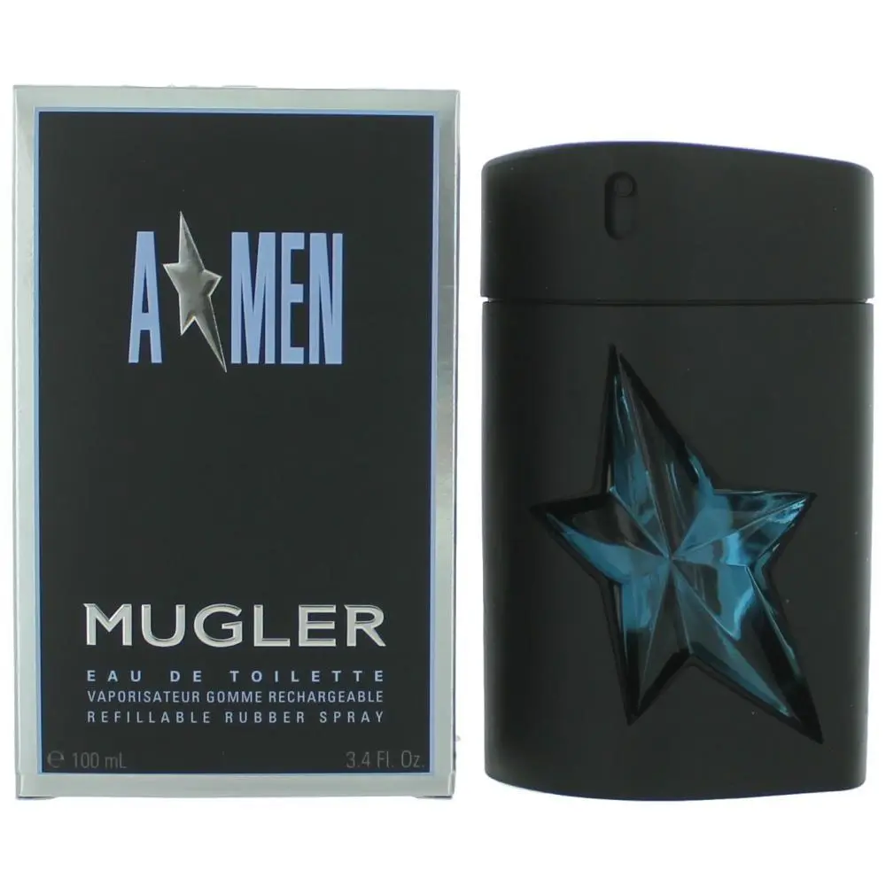 Angel by Thierry  A Men 3.4oz Edt Refillable Rubber Spray Men by Mugler