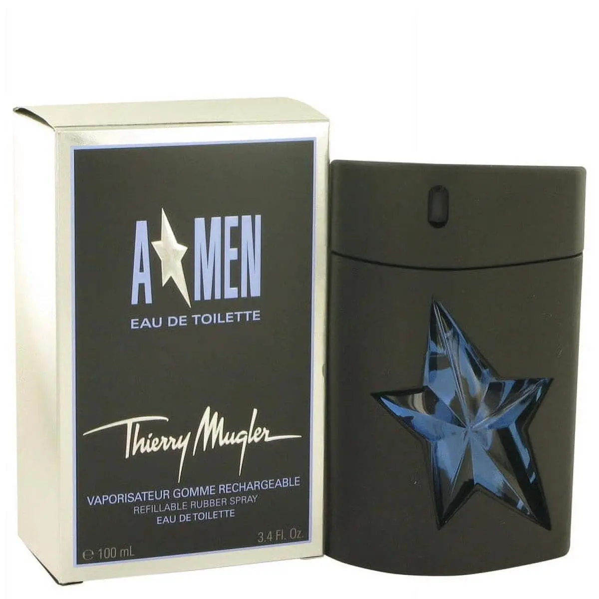 Thierry Mugler Angel Eau De Toilette Spray Refillable Rubber For Men 3.4 oz