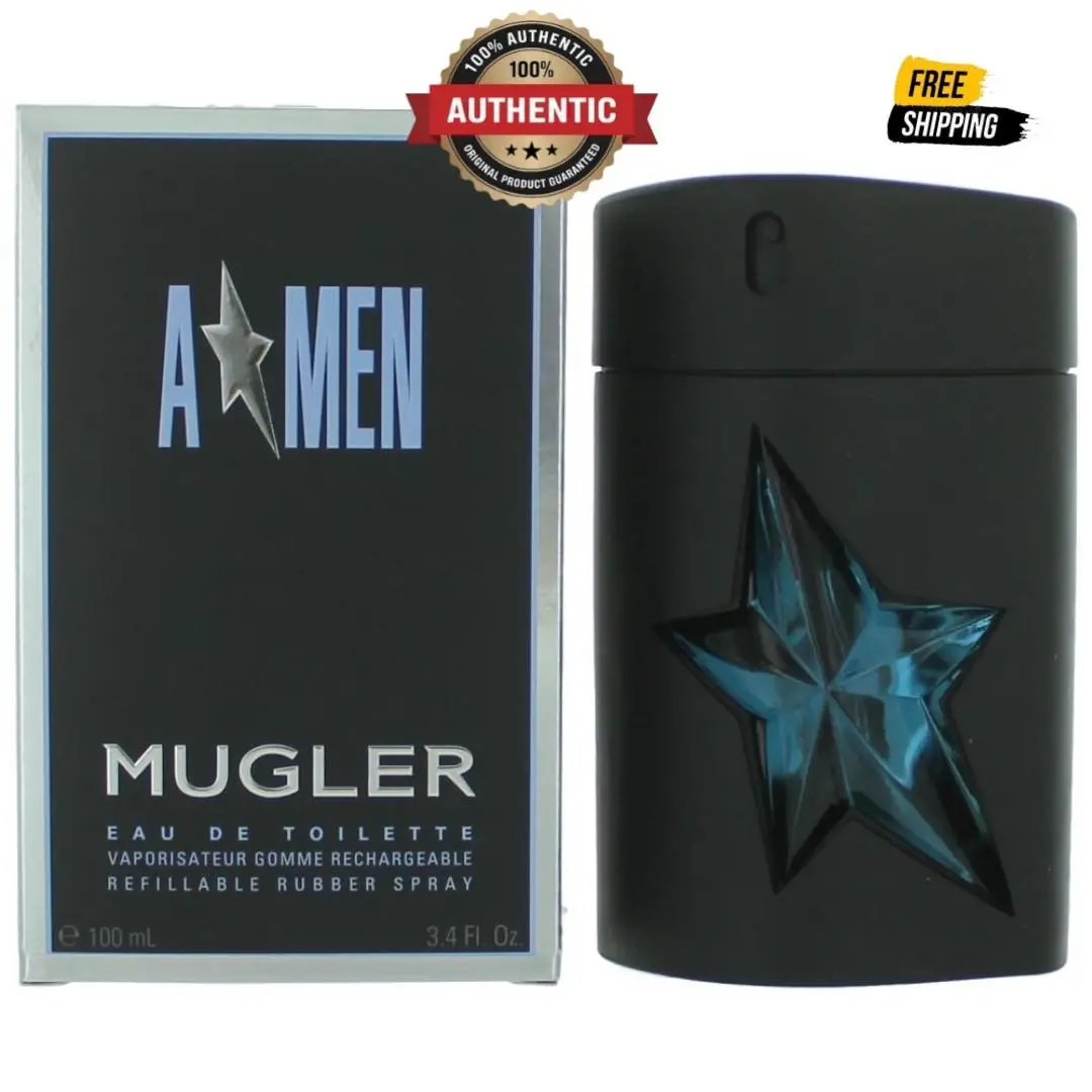 Angel by Thierry  A Men 3.4oz Edt Refillable Rubber Spray Men by Mugler