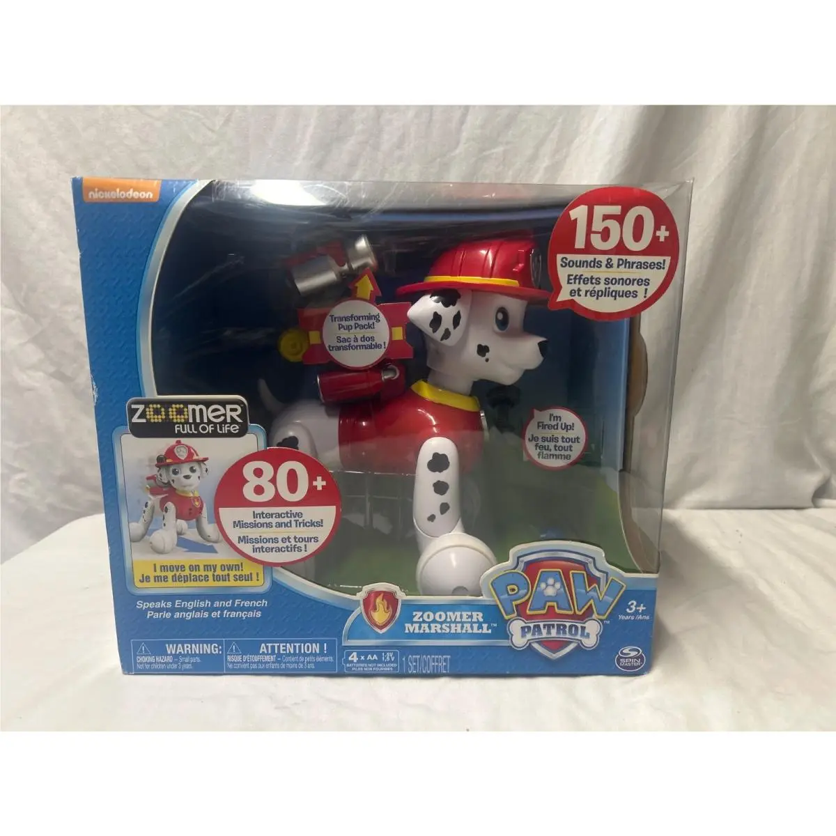 Zoomer Marshall Paw Patrol Interactive Fire Fighter Pup Sounds Phrases Eng Fre