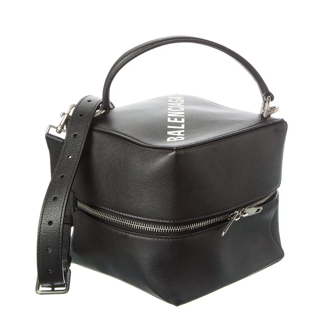 Balenciaga Dolly Leather Shoulder Bag Women`s Black