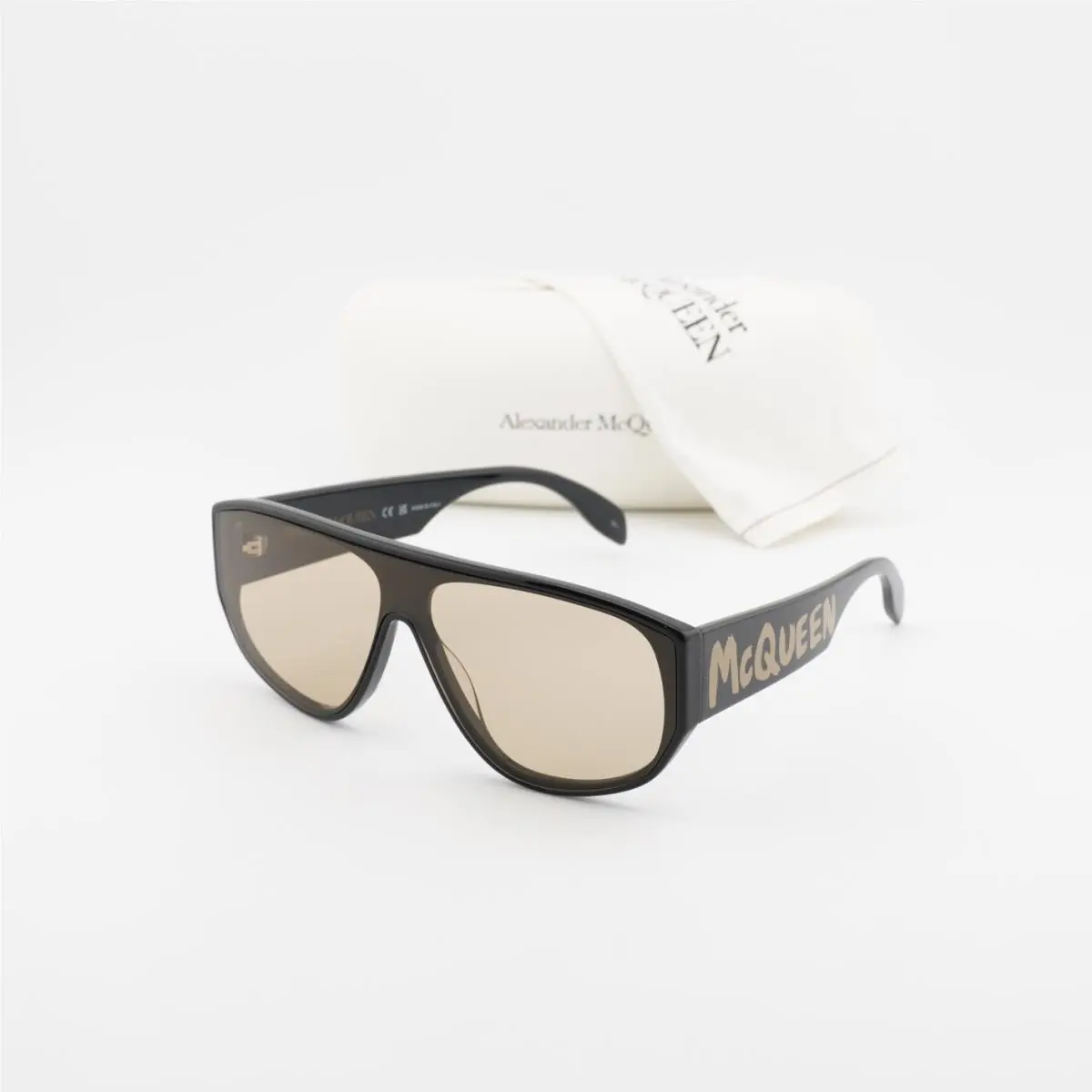 Alexander Mcqueen AM0386S 002 Black/brown 99-1-145 Sunglasses