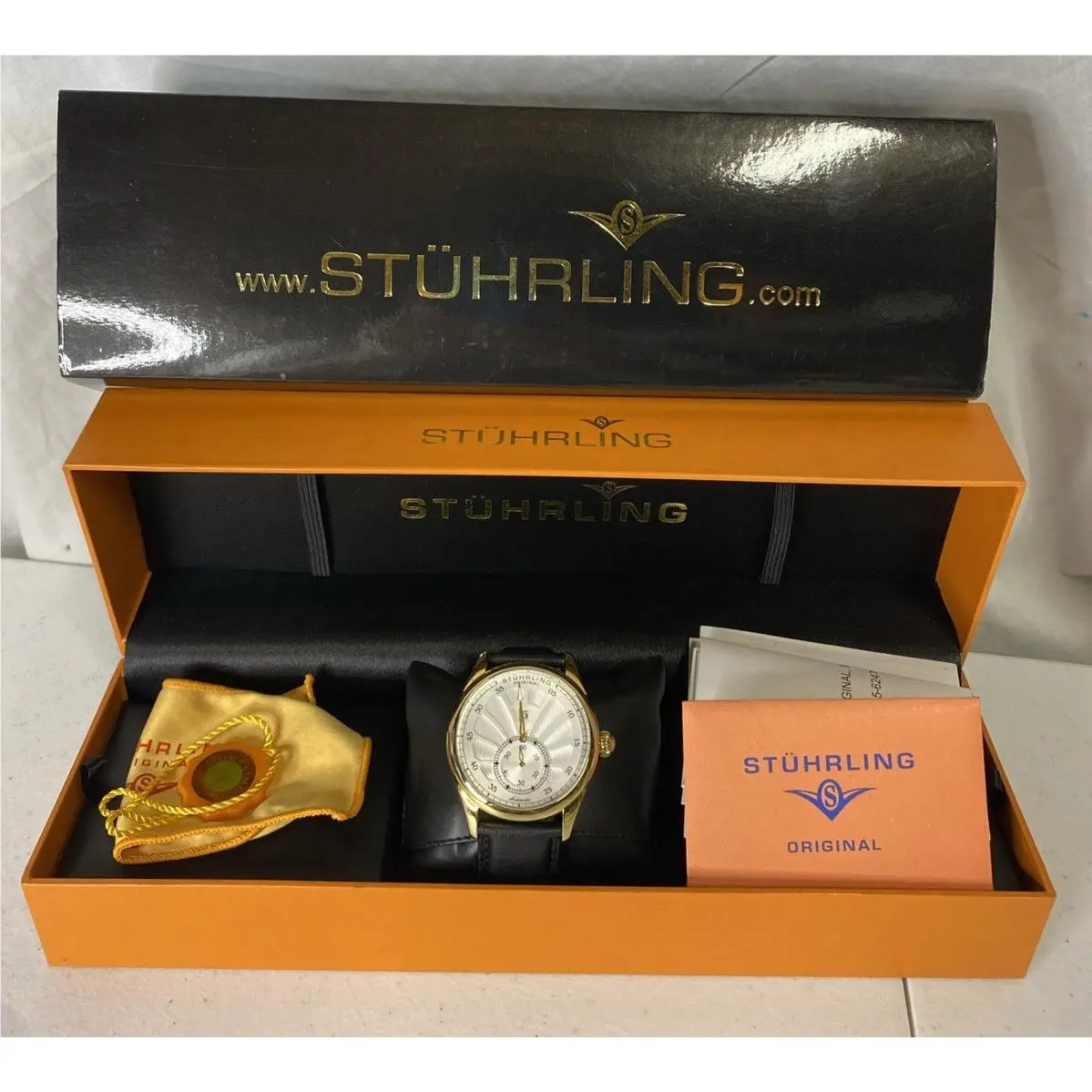 Stuhrling Mens Watch IN Big Gift Box Patriarch 302 Automatic 45mm