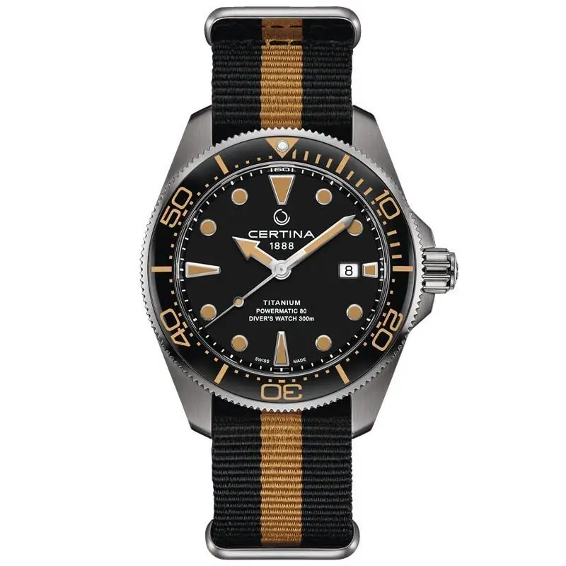 DS Action Diver 43mm Powermatic 80 Black Dial Men`s Watch C0326074805100 by Certina