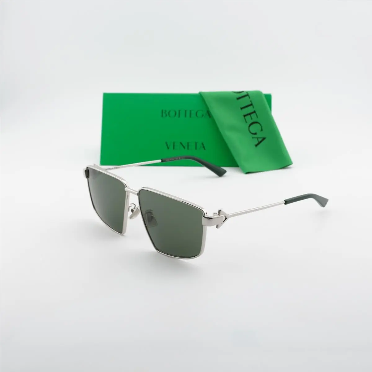 Bottega Veneta BV1223S 003 Silver/green 61-13-145 Sunglasses