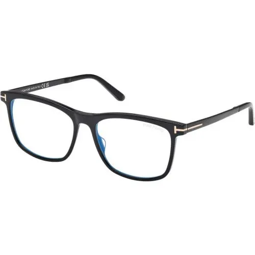 Tom Ford FT6038-B 001 Shiny Black Optical Eyeglasses Frames Blue Block Italy