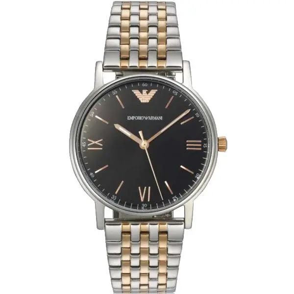 Emporio Armani AR11121 Gray Dial Rose Gold Silver Bracelet 41MM Mens Watch