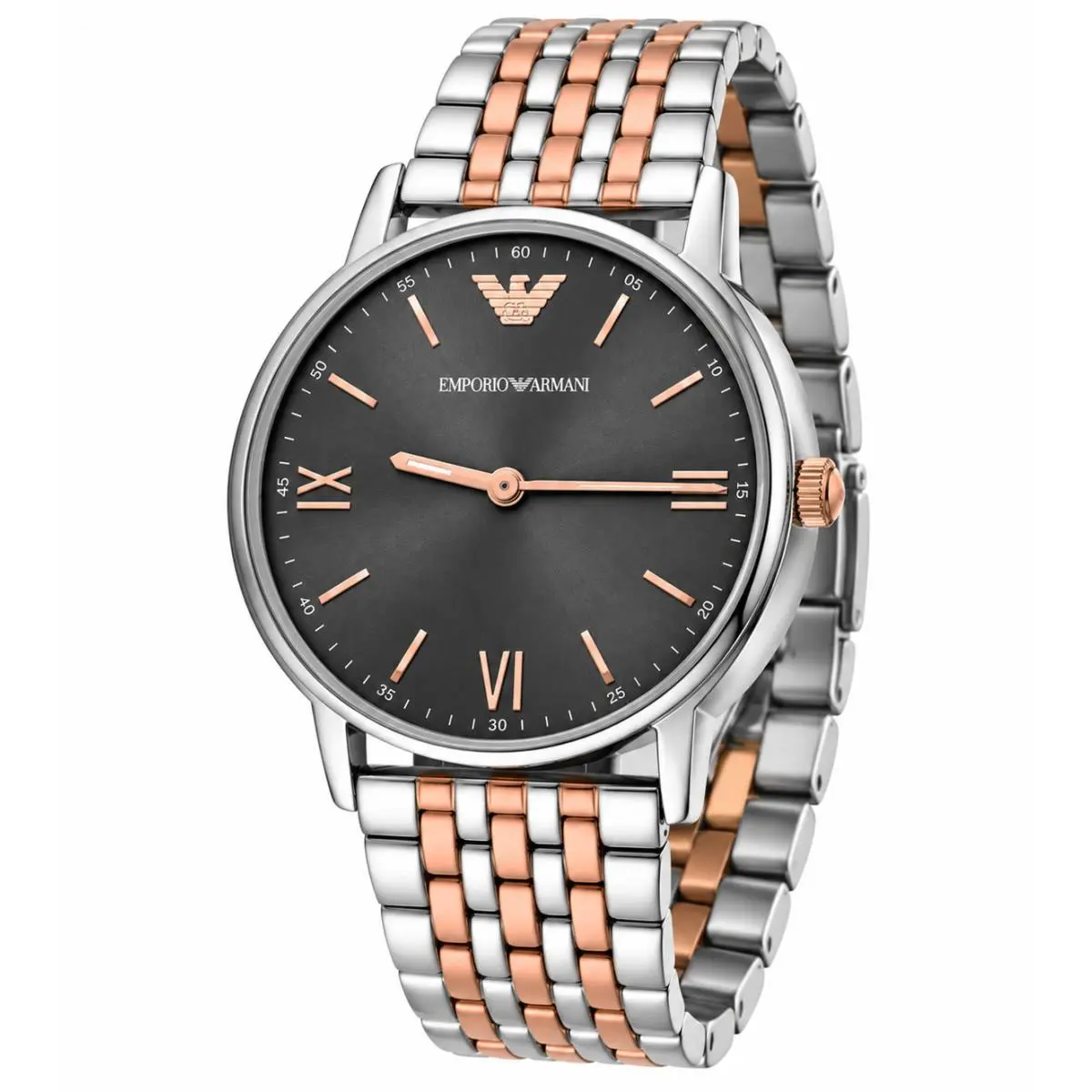 Dual Tone AR11121 Gray Dial Men`s Watch by Emporio Armani
