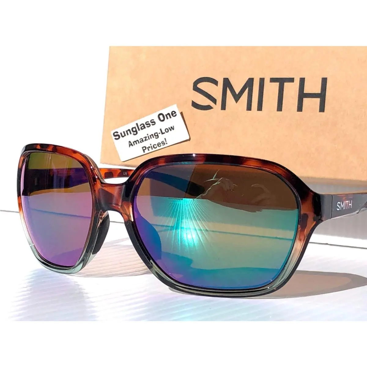 Smith Optics Whitney Tortoise Chromapop Polarized Opal Green Mirror Sunglass